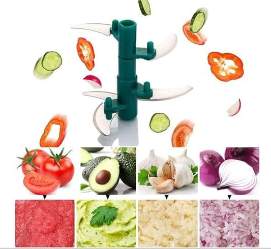 Manual Mini Vegetable Chopper – Pull-Cord Food Dicer