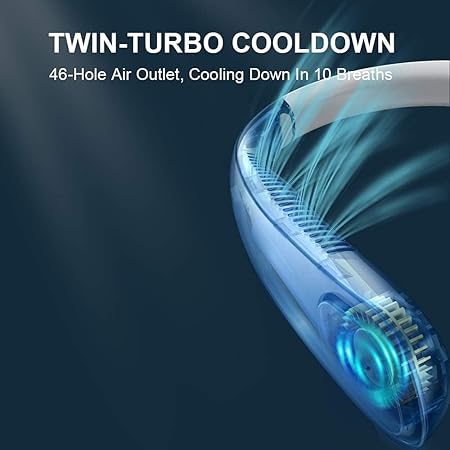 Bladeless Portable Neck Fan – 360° Hands-Free Cooling