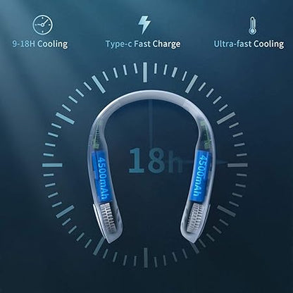Bladeless Portable Neck Fan – 360° Hands-Free Cooling