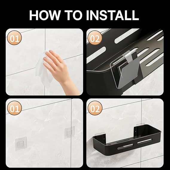 AquaHold Pro – No-Drill Shower Shelf