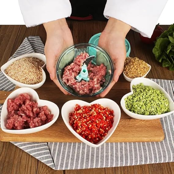 Manual Mini Vegetable Chopper – Pull-Cord Food Dicer