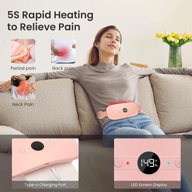 R-orn cordless heating belt with multiple heat settings for period cramps